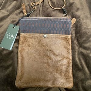 Myra Bag Honey Bee Leather & Canvas Crossbody